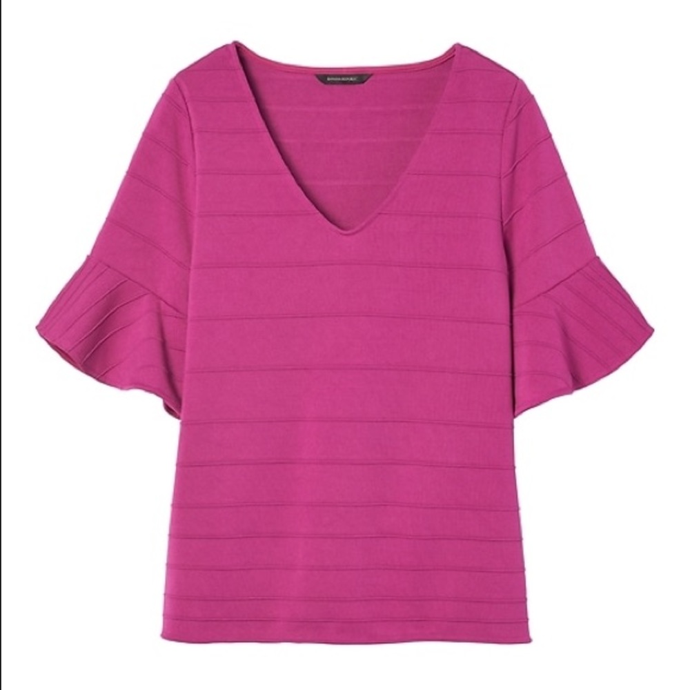 NEW Banana Republic pink flounce sleeve top